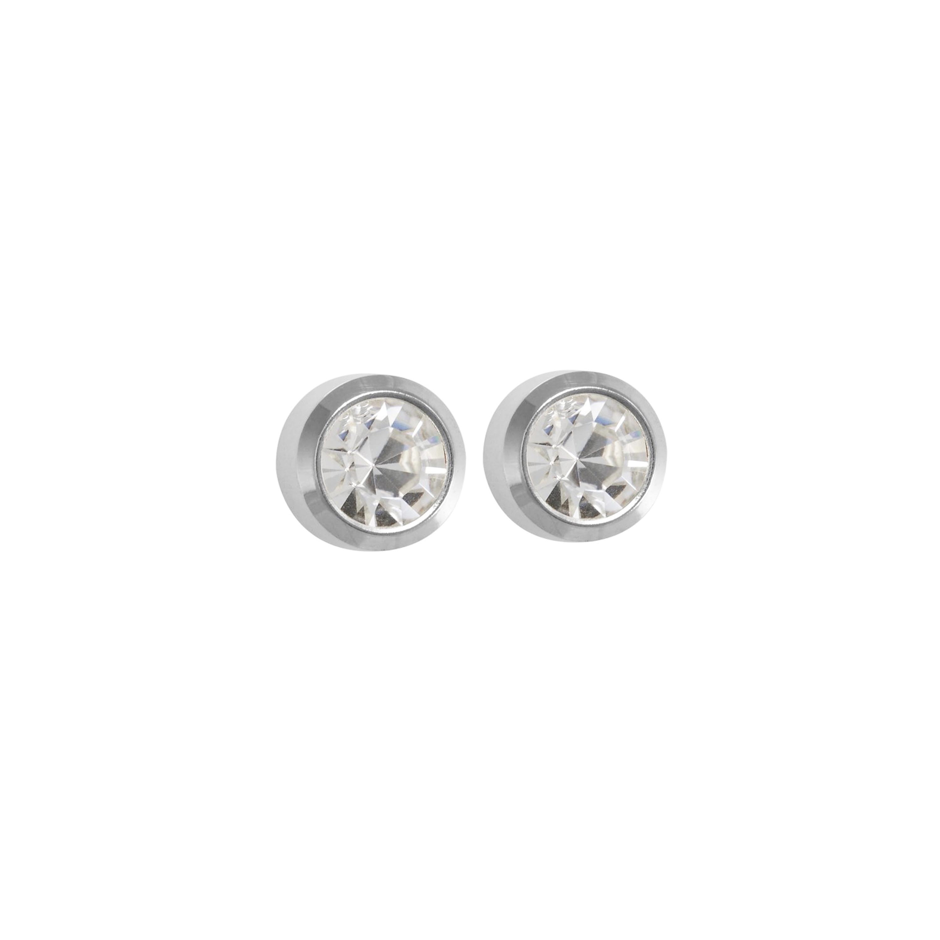 3MM - Bezel - April Crystal | Stainless Steel Piercing Ear Studs come Fashion Earrings | Studex Select